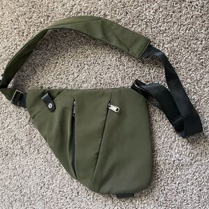 Olive Green Anti Theft Crossbody Bag